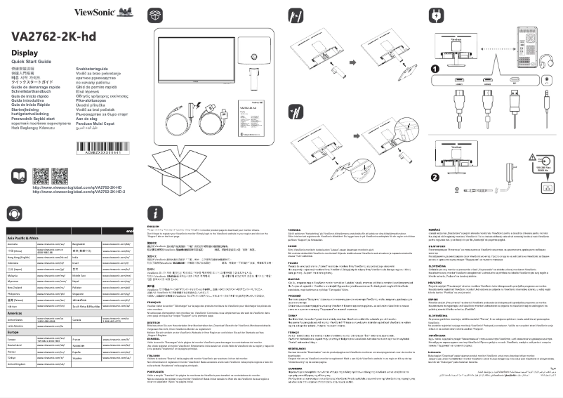 Página 1 del manual Guía de inicio rápido Viewsonic VA2762-2K-HD