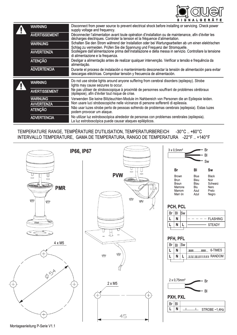 Página 1 del manual Manual de usuario Auer Signal PFH