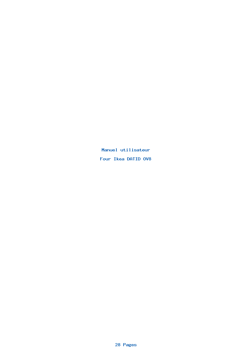 Page 1 de la notice Manuel utilisateur Ikea DATID OV8