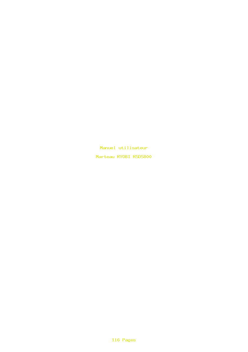 Page 1 de la notice Manuel utilisateur RYOBI RSDS800