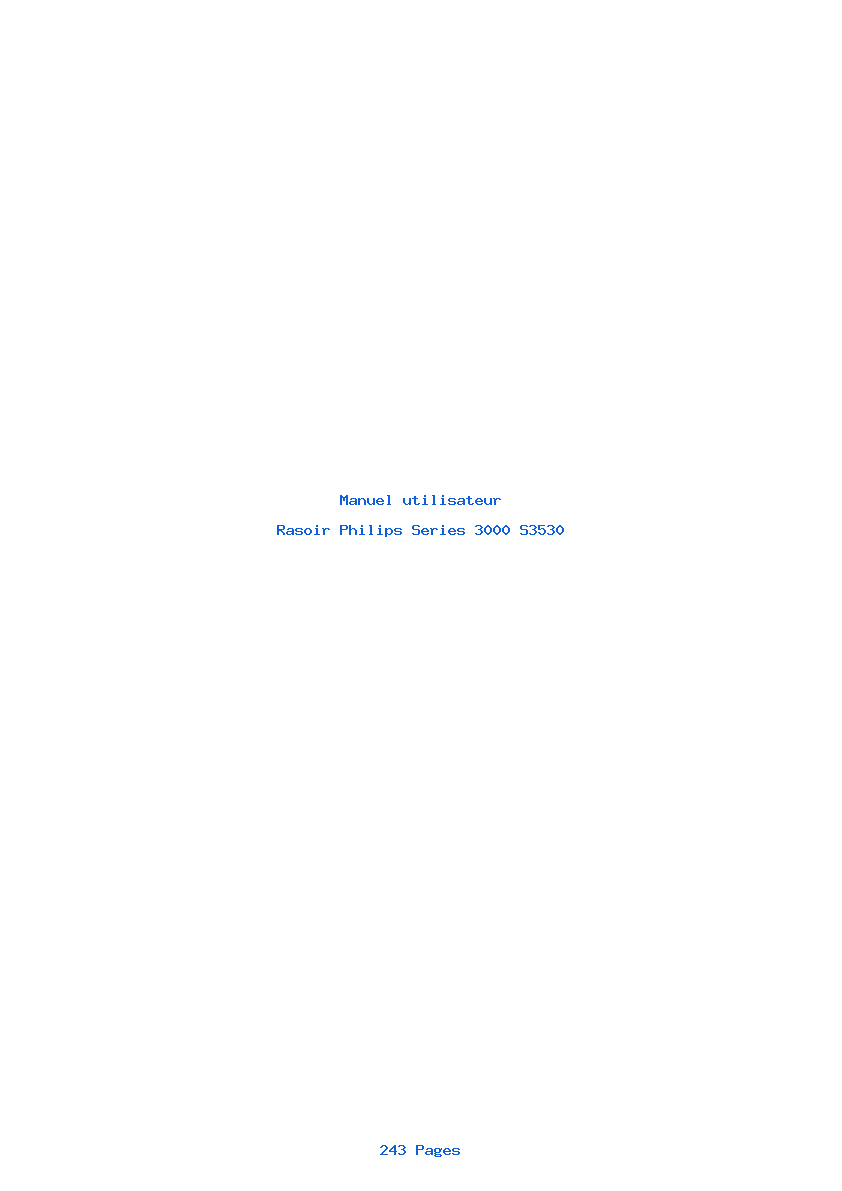 Page 1 de la notice Manuel utilisateur Philips Series 3000 S3530
