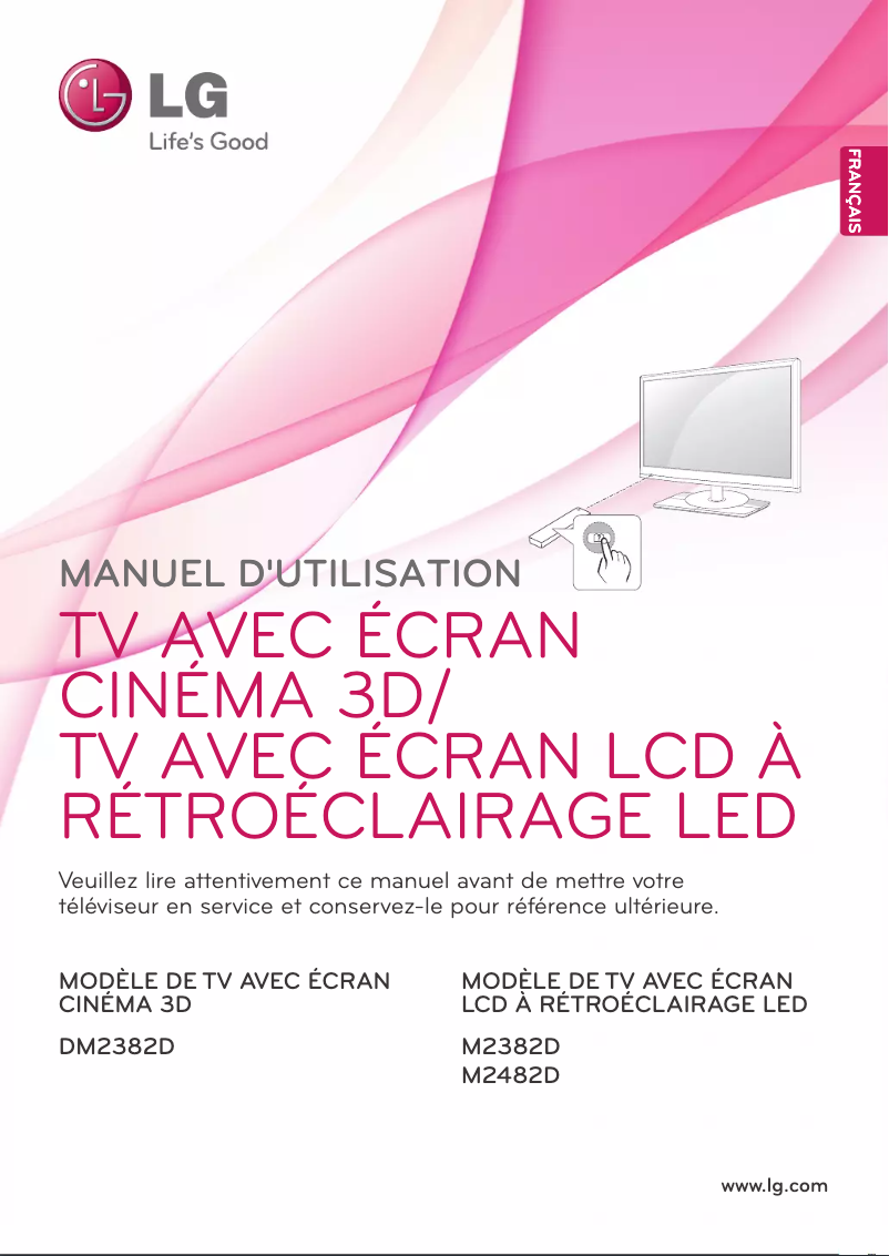 Page 1 de la notice Manuel utilisateur LG M2482D