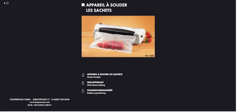 Page 1 de la notice Manuel utilisateur Bifinett KH 1605