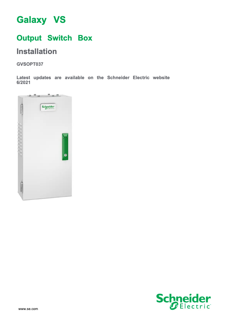 Página 1 del manual Manual de usuario APC Galaxy VS GVSOPT037