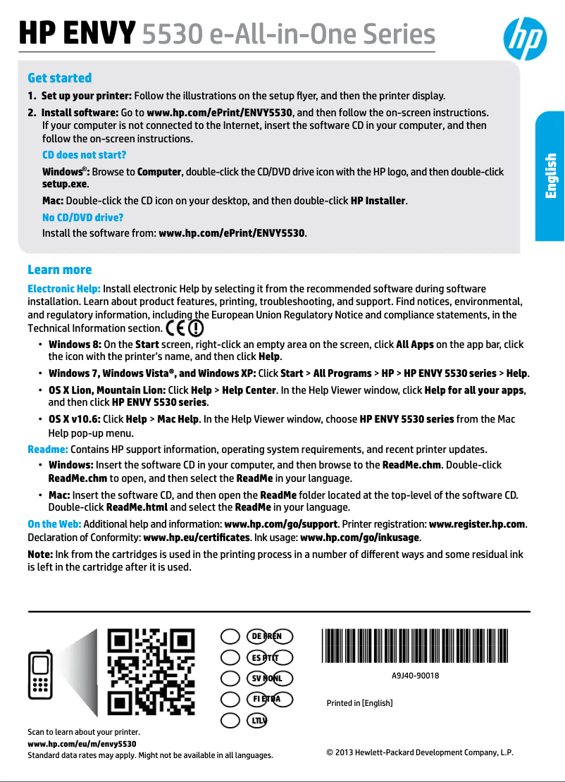 Página 1 del manual Manual de usuario HP Envy 5539