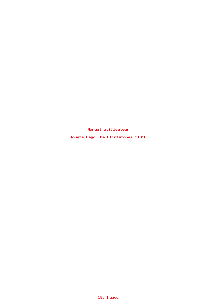 Page 1 de la notice Manuel utilisateur Lego The Flintstones 21316