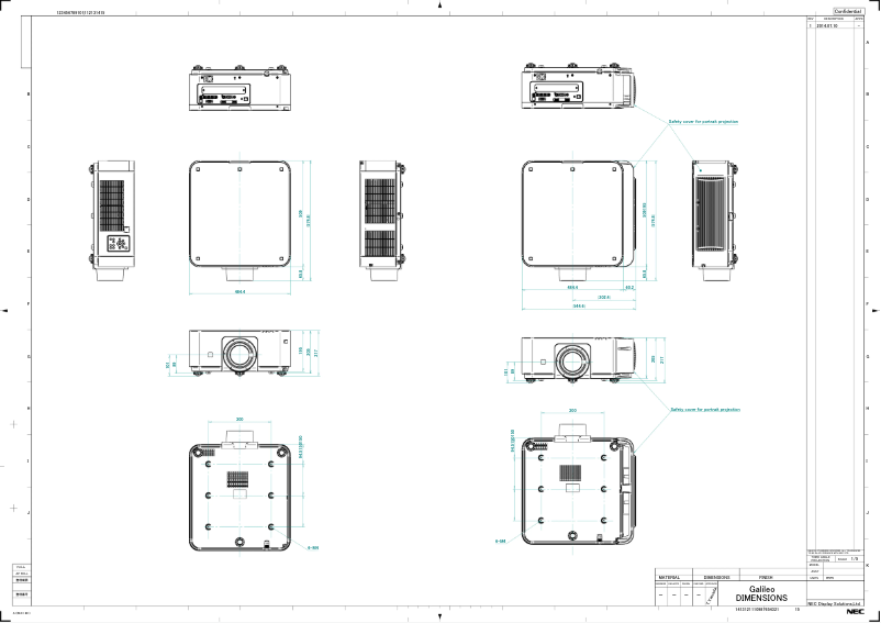 Page 1 de la notice Dessin technique NEC PX602WL