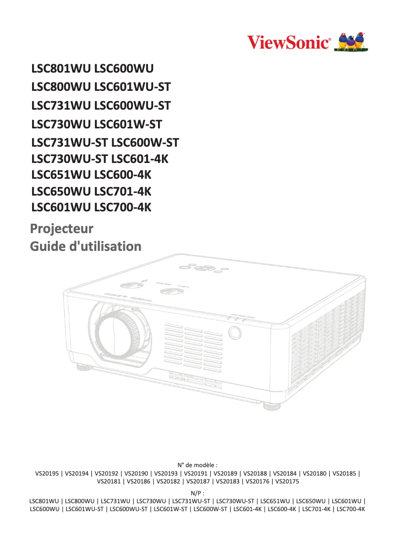 Page 1 de la notice Manuel utilisateur Viewsonic LSC701-4K
