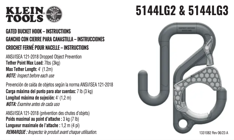 Page 1 de la notice Manuel utilisateur Klein Tools 5144LG2