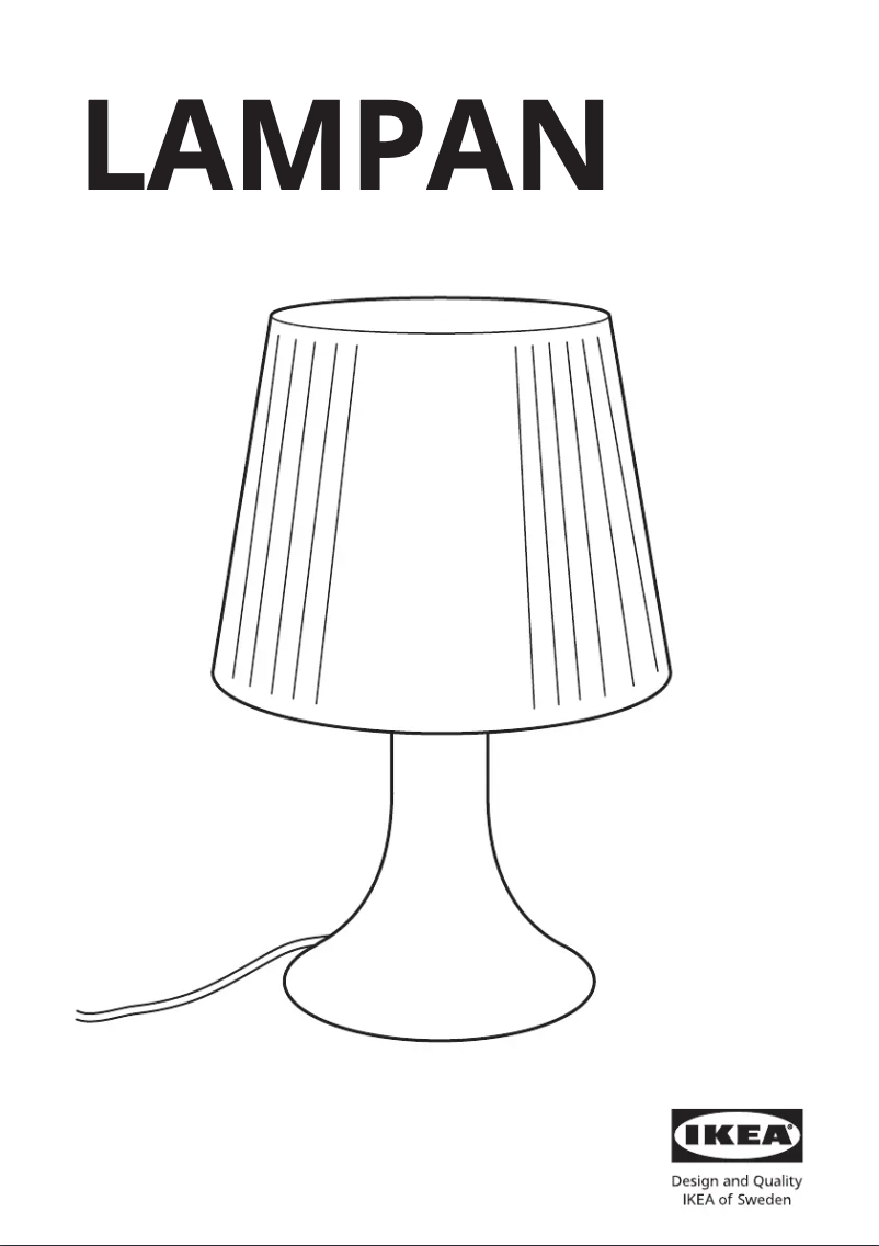 Page 1 de la notice Manuel utilisateur Ikea LAMPAN 304.840.77