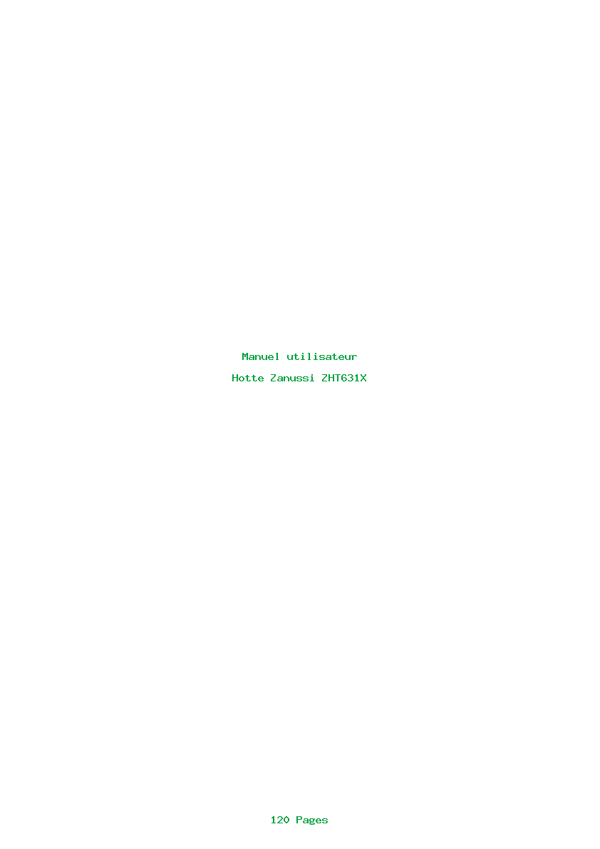 Page 1 de la notice Manuel utilisateur Zanussi ZHT631X