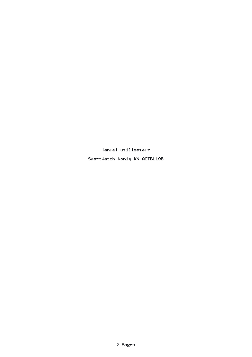 Page 1 de la notice Manuel utilisateur Konig KN-ACTBL10B