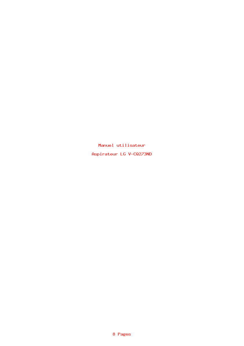 Page 1 de la notice Manuel utilisateur LG V-CQ273ND