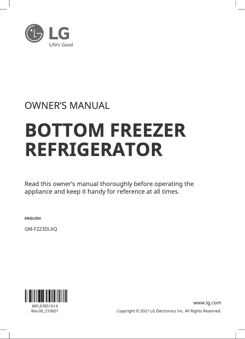 Page 1 de la notice Manuel utilisateur LG GM-F223DLXQ