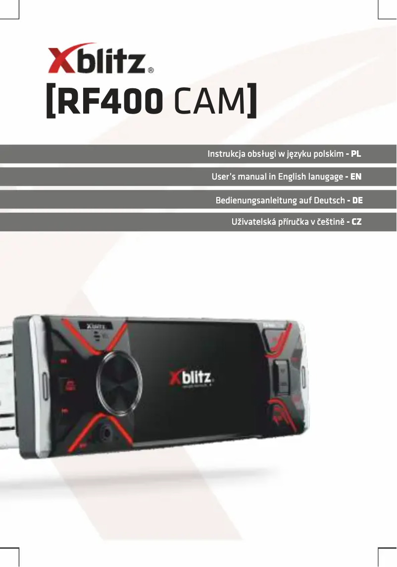 Page 1 de la notice Manuel utilisateur Xblitz RF400 CAM