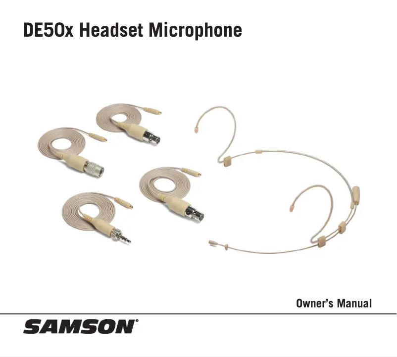 Page 1 de la notice Manuel utilisateur Samson SADE50X