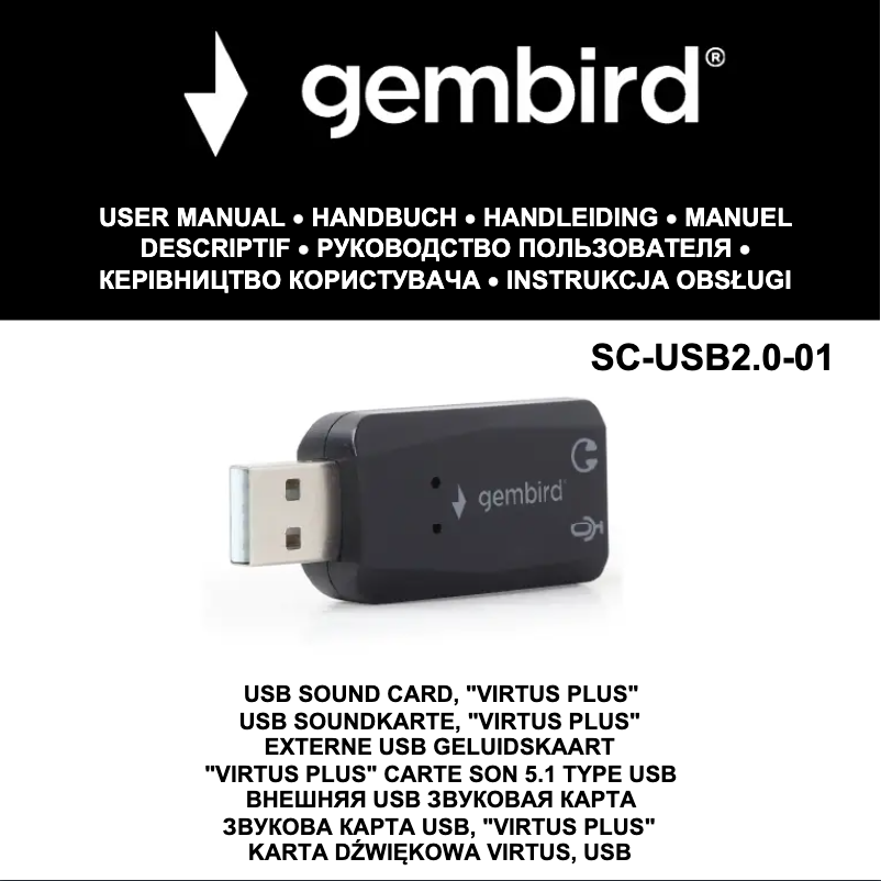 Página 1 del manual Manual de usuario Gembird Virtus Plus SC-USB2.0-01