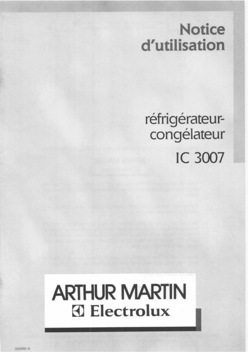 Página 1 del manual Manual de usuario Arthur Martin-Electrolux IC3007-1