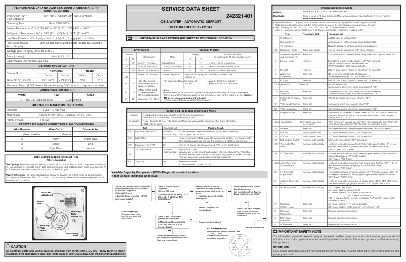 Page 1 de la notice Mode d'emploi Frigidaire FFHB2740P