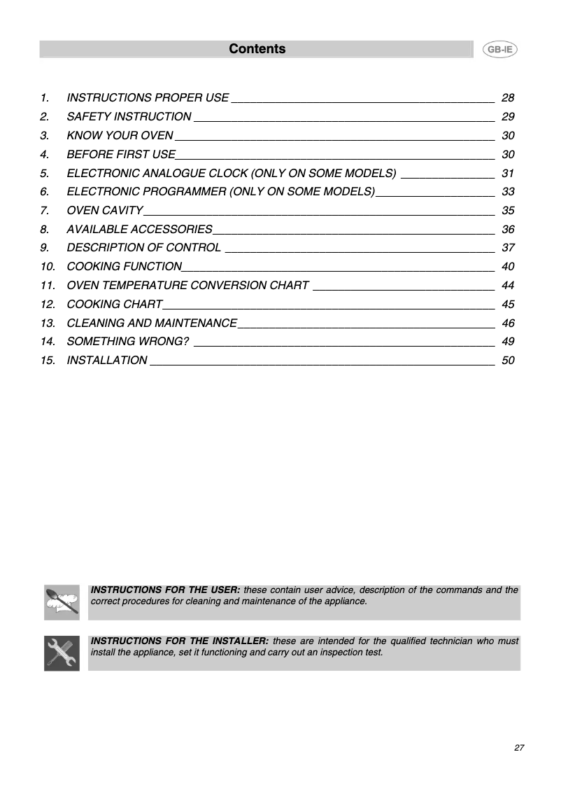 Page 1 de la notice Manuel utilisateur Smeg DO4SS-5