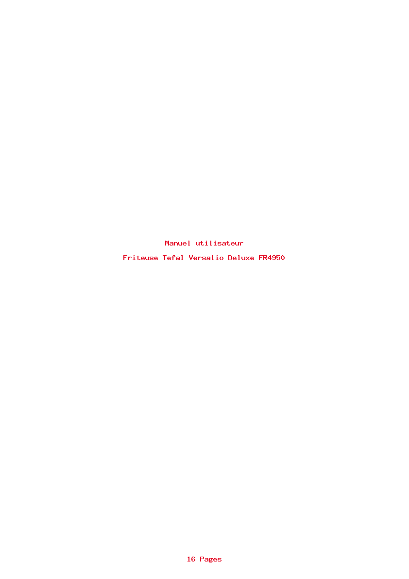 Page 1 de la notice Manuel utilisateur Tefal Versalio Deluxe FR4950