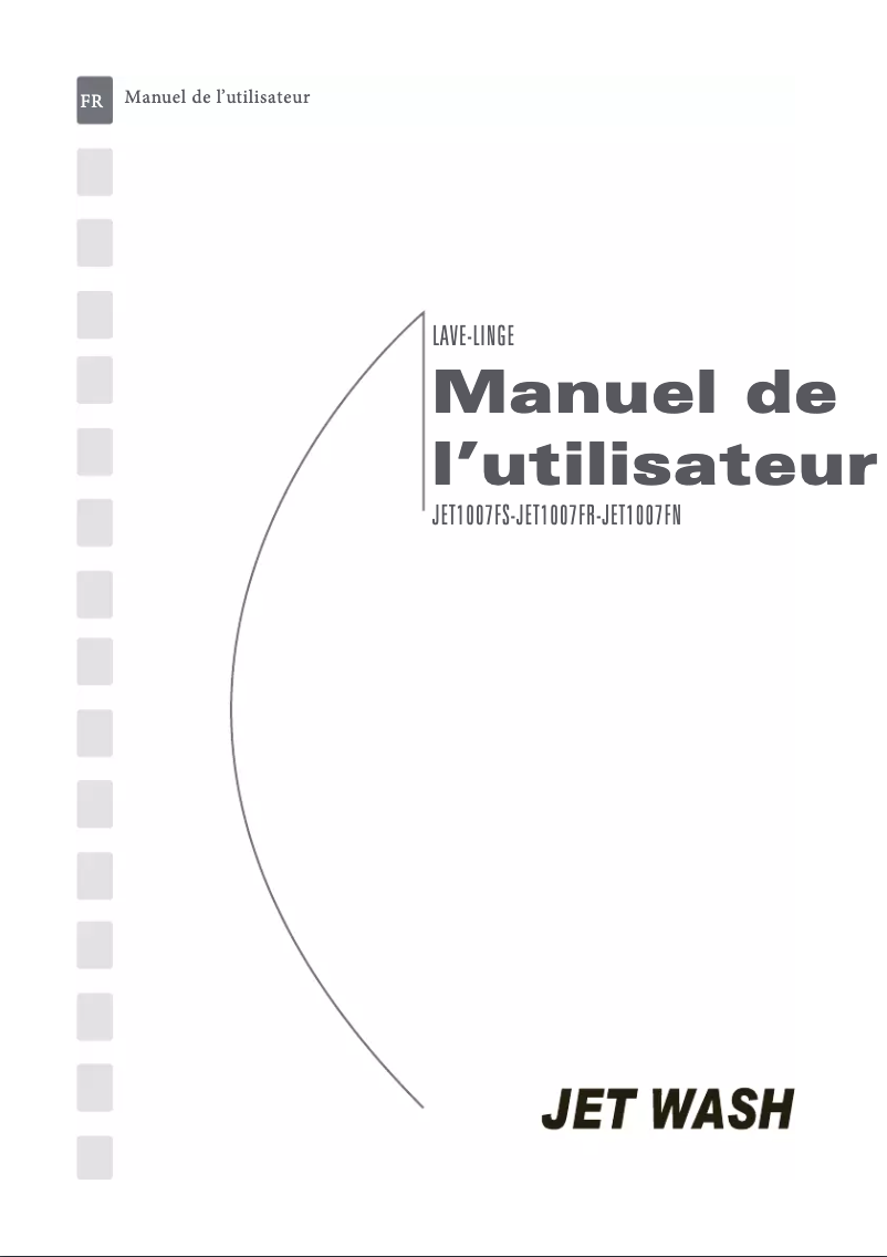 Page 1 de la notice Manuel utilisateur Jet Wash JET1007FS