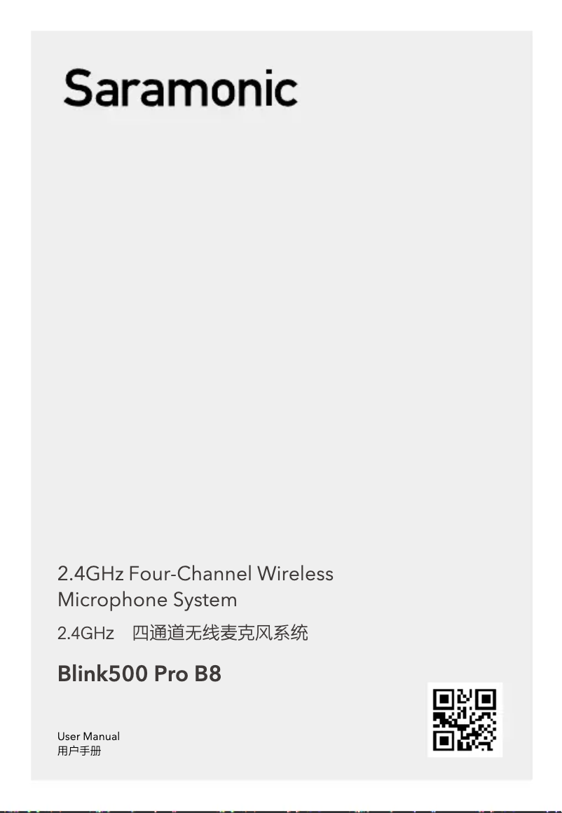 Page 1 de la notice Manuel utilisateur Saramonic Blink500 Pro
