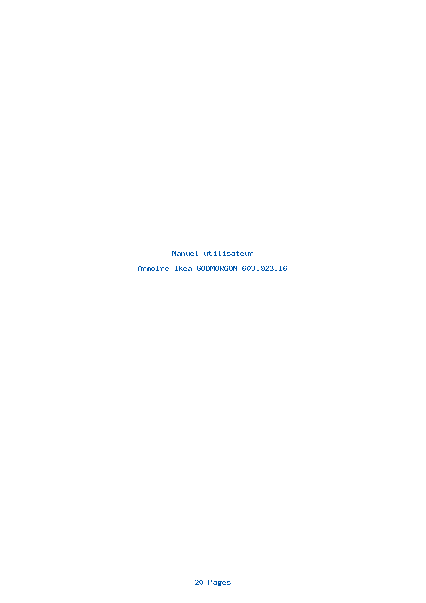 Page 1 de la notice Manuel utilisateur Ikea GODMORGON 603.923.16