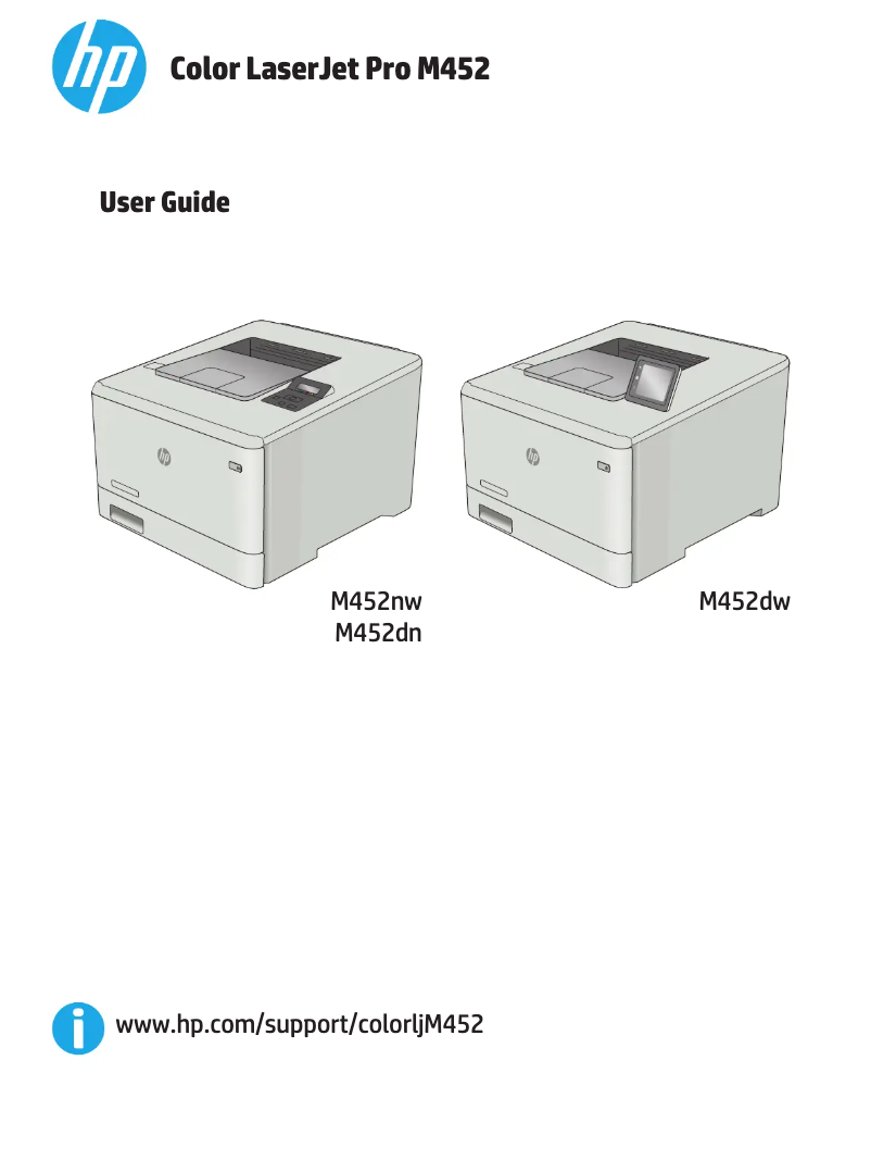 Página 1 del manual Manual de usuario HP Color LaserJet Pro M452nw