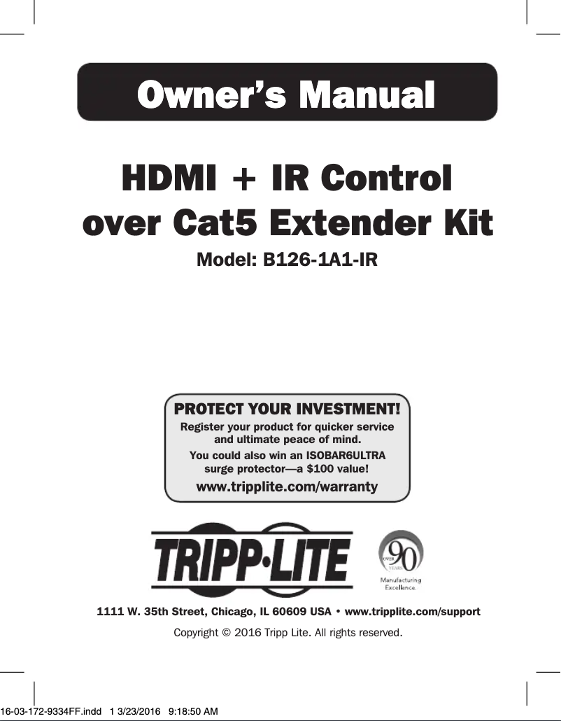Página 1 del manual Manual de usuario Tripp Lite B126-1A1-IR