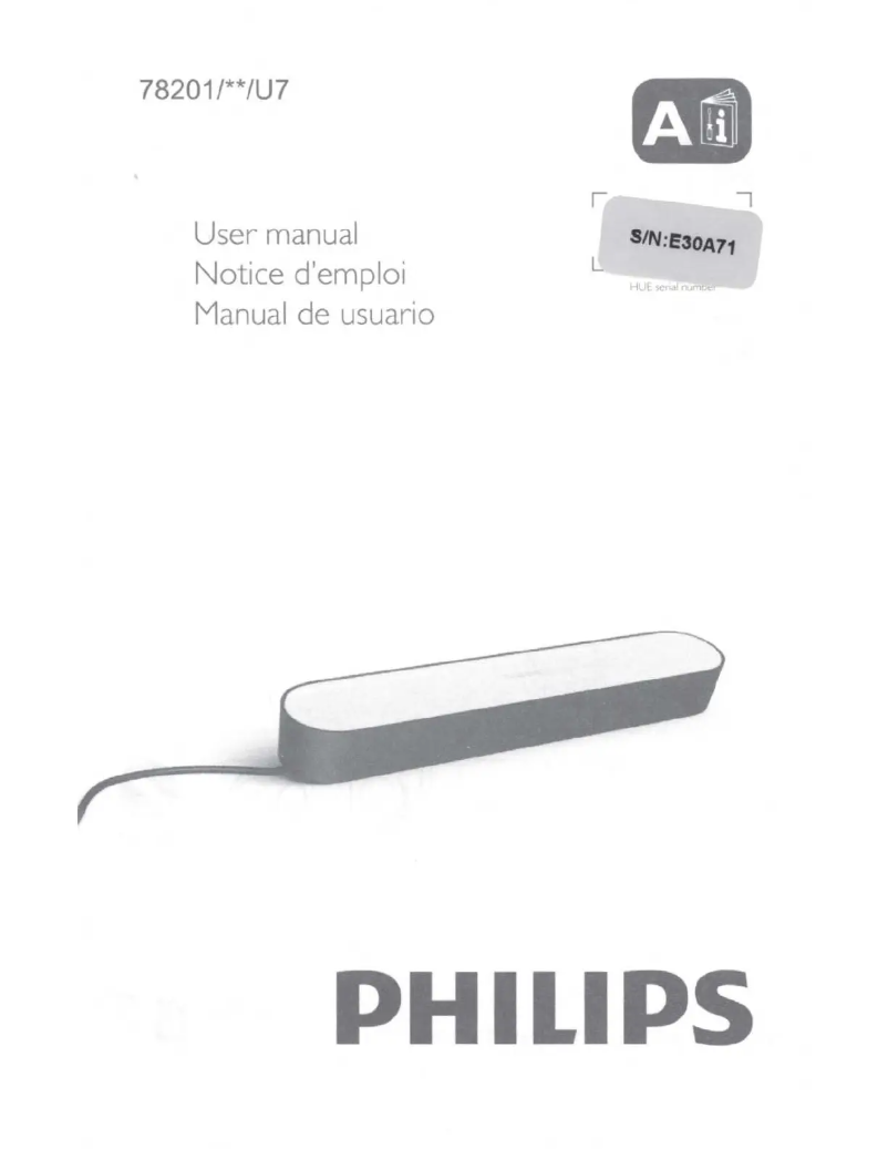 Page 1 of the manual User Manual Philips Hue White and Color Ambiance Play Light Bar