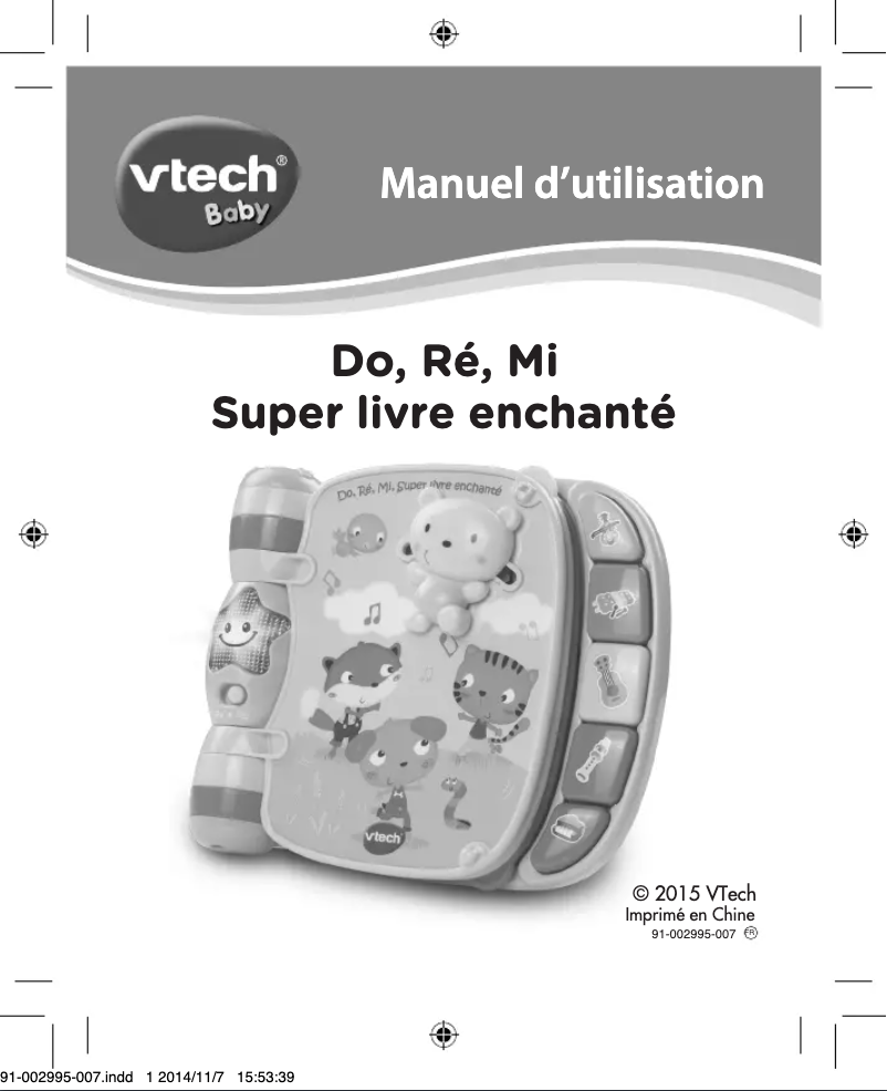 Página 1 del manual Manual de usuario Vtech Do, Ré, Mi super livre enchanté bleu