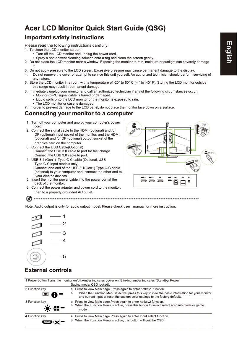 Page 1 de la notice Guide de démarrage rapide Acer ConceptD CP3271UV