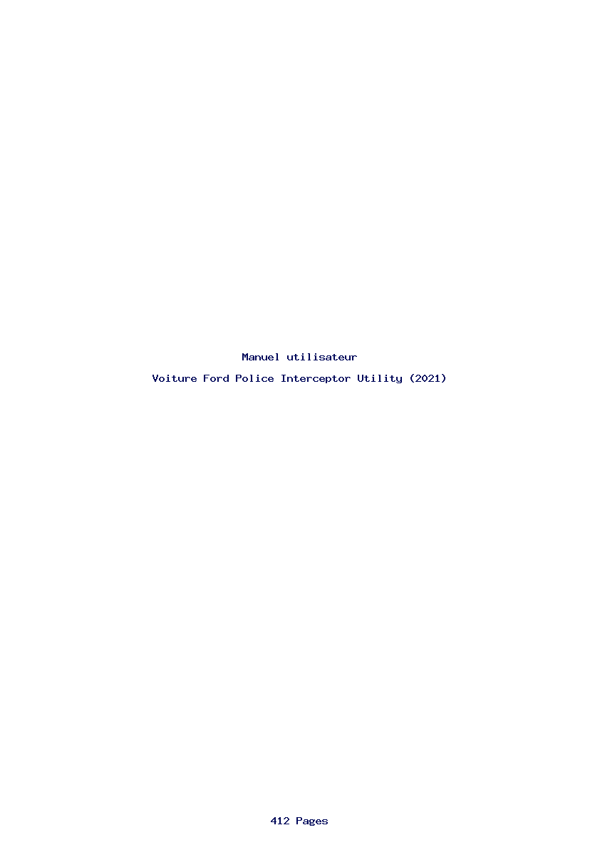 Page 1 de la notice Manuel utilisateur Ford Police Interceptor Utility (2021)