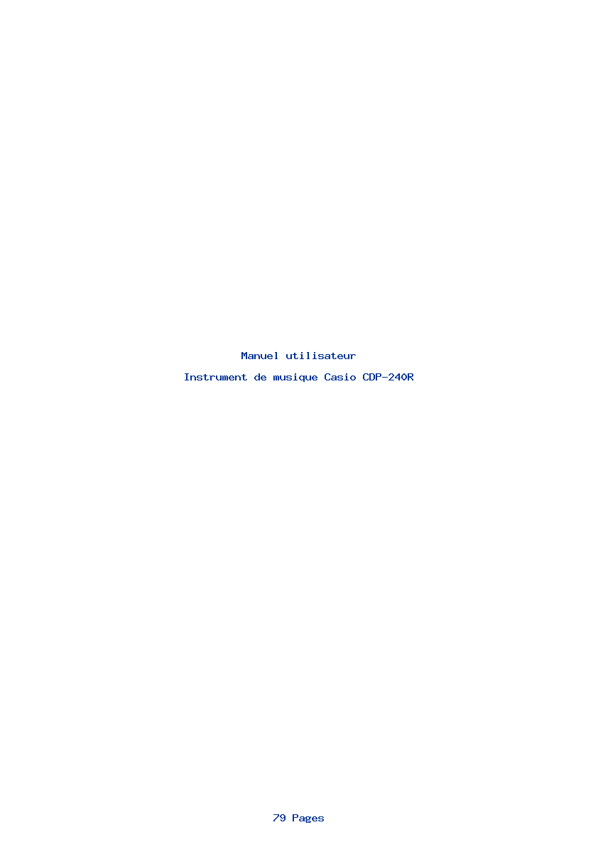 Page 1 de la notice Manuel utilisateur Casio CDP-240R