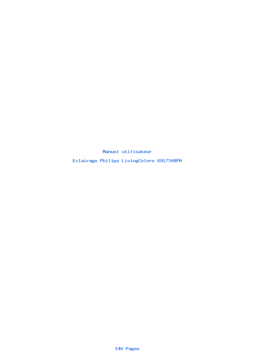 Page 1 de la notice Manuel utilisateur Philips LivingColors 6917348PH