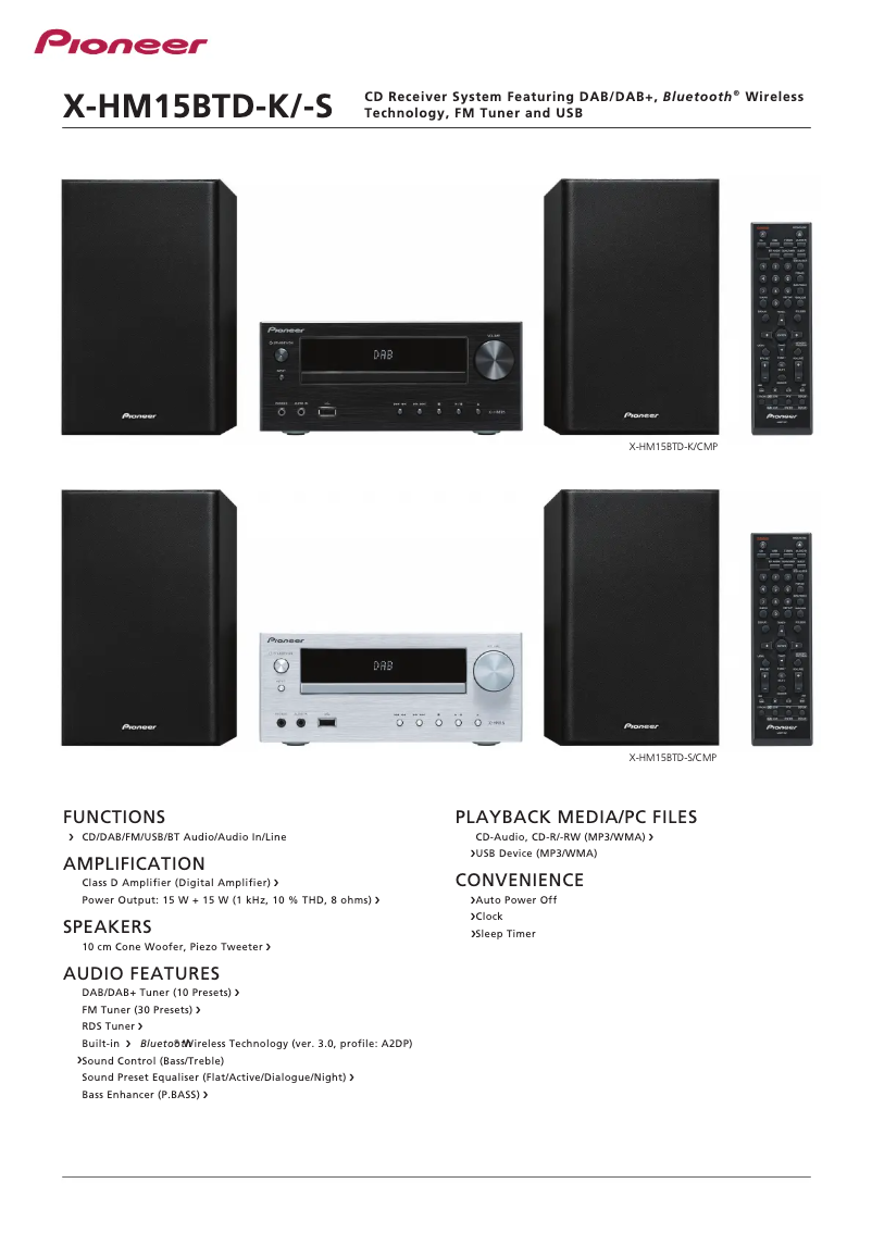 Página 1 del manual Manual de usuario Pioneer X-HM15BTD