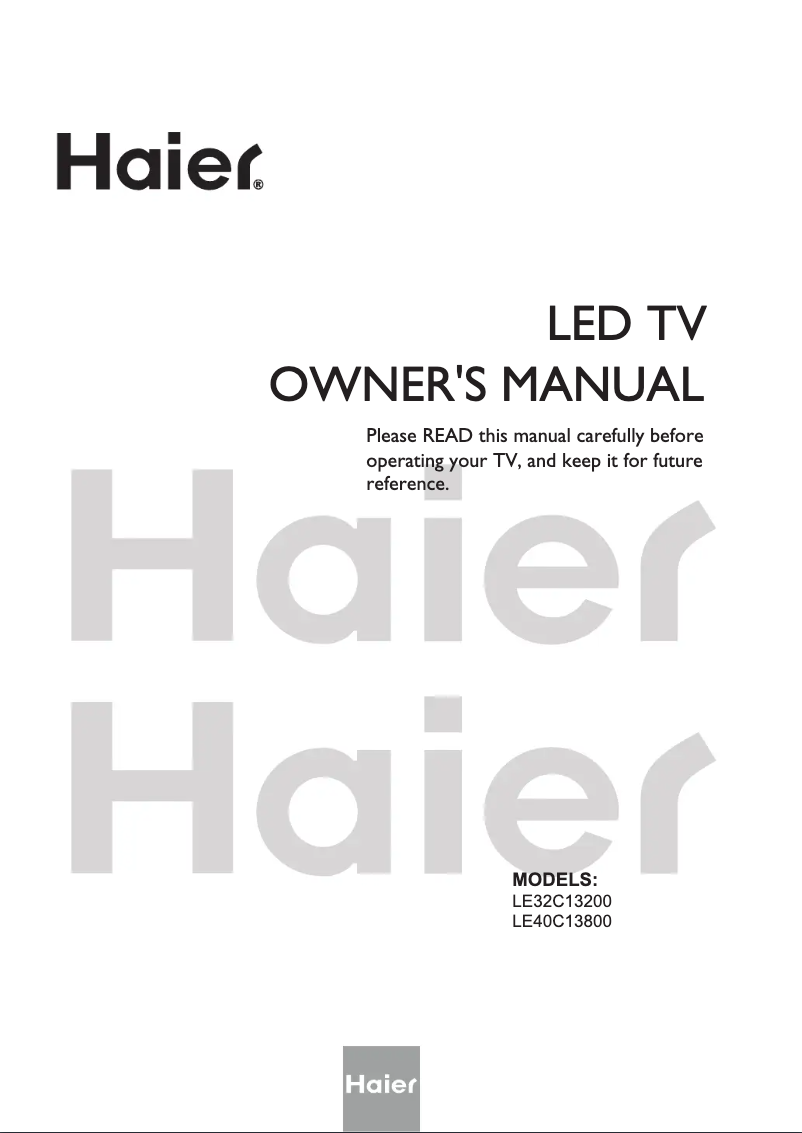 Page 1 de la notice Manuel utilisateur Haier LE40C13800