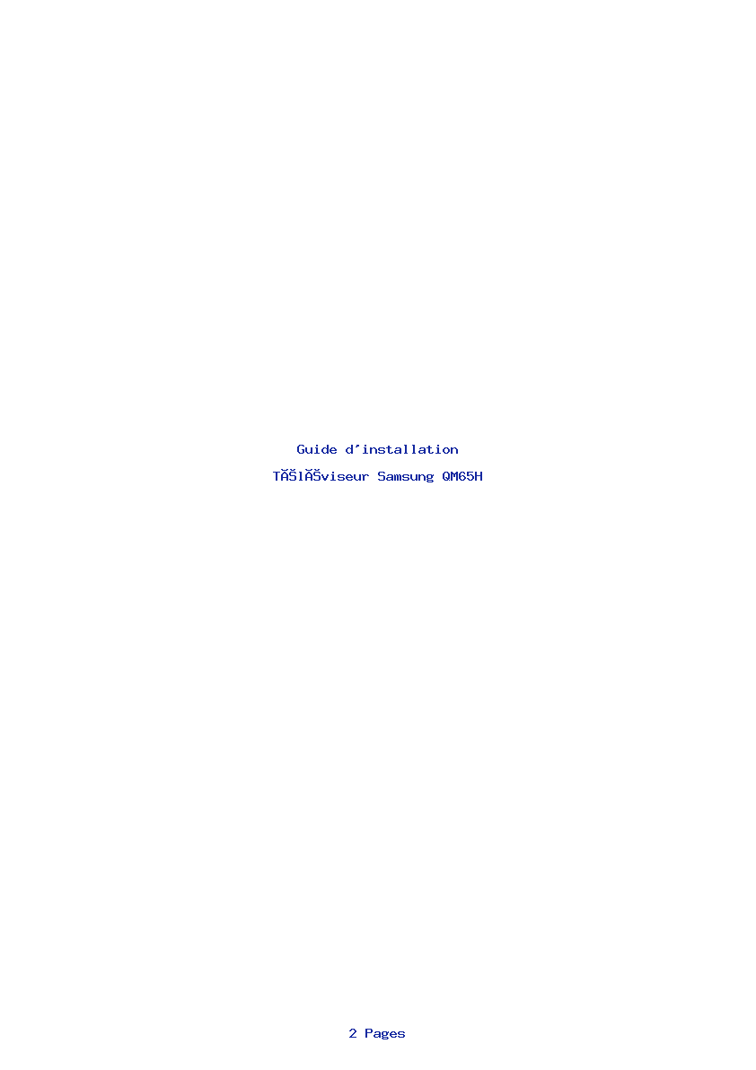 Page 1 de la notice Guide d'installation Samsung QM65H