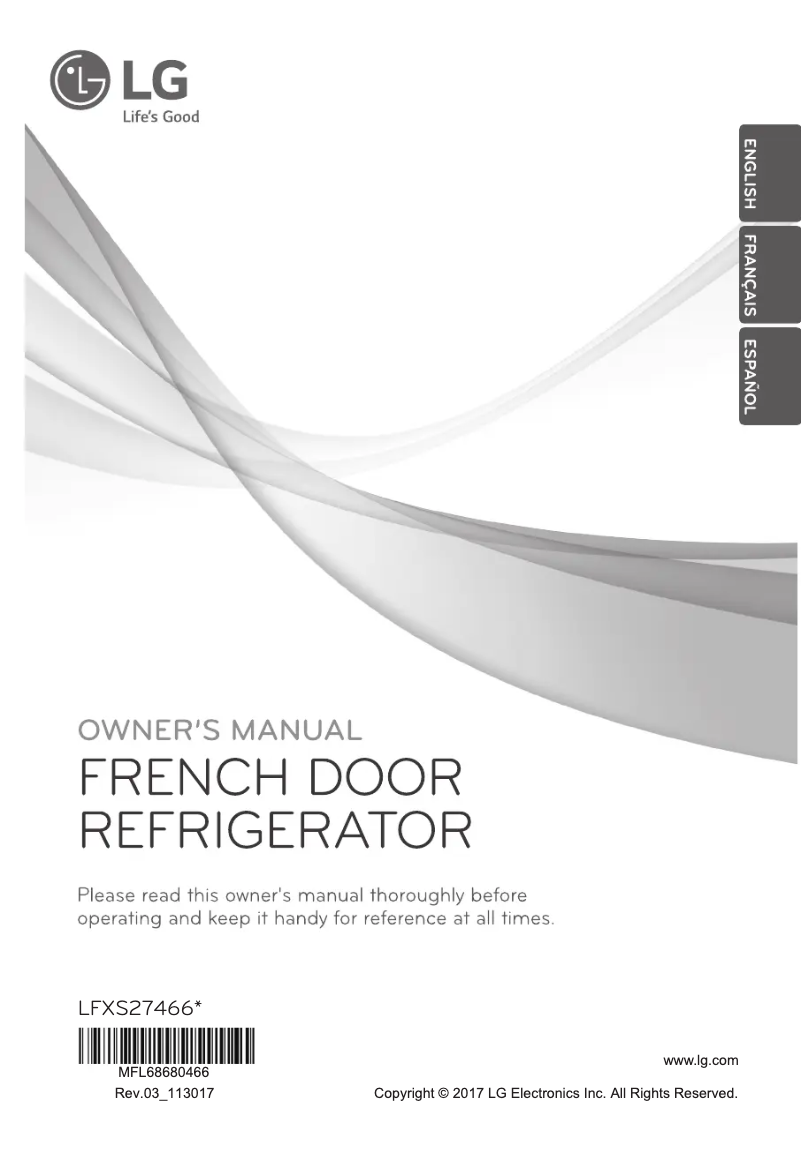 Page 1 de la notice Manuel utilisateur LG LFXS27466S