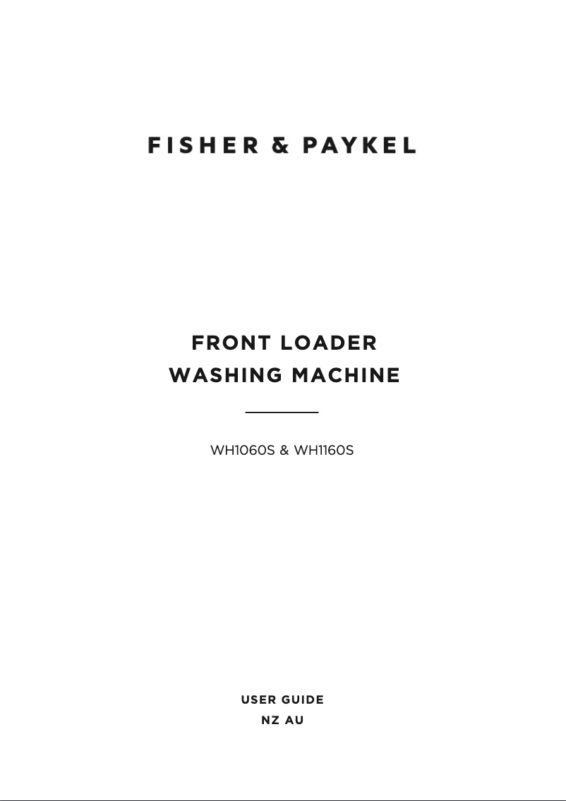 Page 1 de la notice Manuel utilisateur Fisher & Paykel WH1060SG1