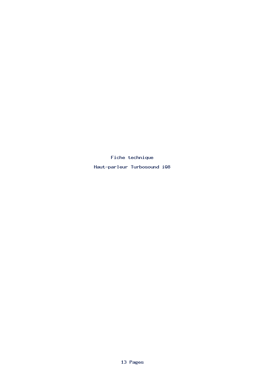 Page 1 de la notice Fiche technique Turbosound iQ8