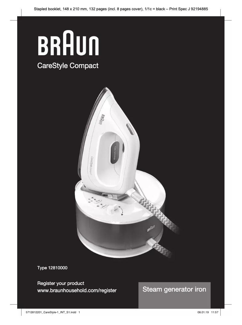 Page 1 de la notice Manuel utilisateur Braun CareStyle Compact IS 2058 BK
