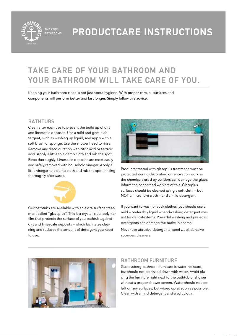 Page 1 de la notice Manuel utilisateur Gustavsberg Nautic Square