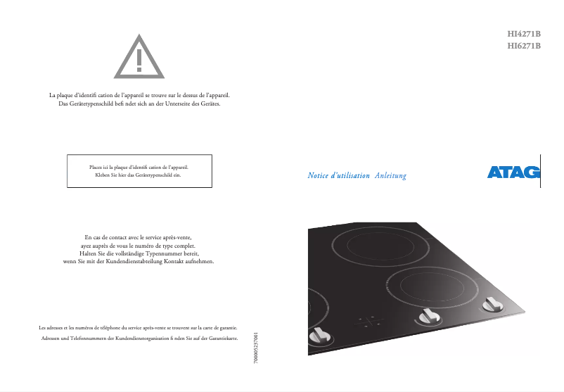 Página 1 del manual Manual de usuario Atag HI4271B