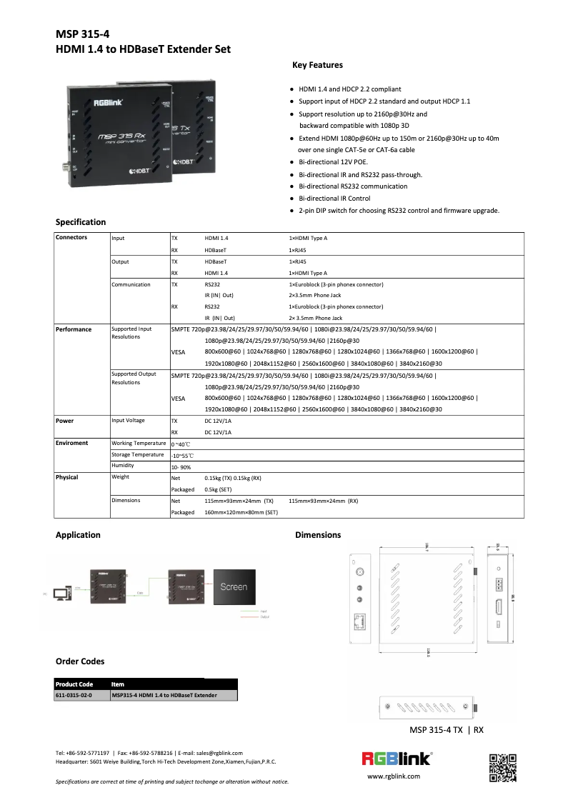 Page 1 of the manual User Manual RGBlink MSP 315