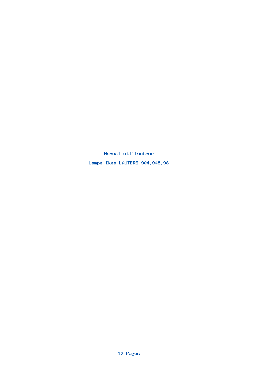 Page 1 de la notice Manuel utilisateur Ikea LAUTERS 904.048.98