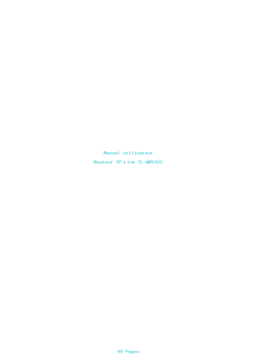 Page 1 de la notice Manuel utilisateur TP-Link TL-WR542G
