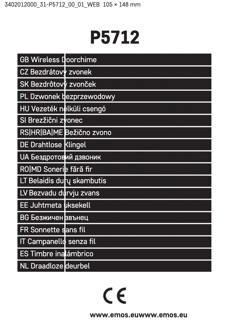 Page 1 de la notice Manuel utilisateur Emos P5712
