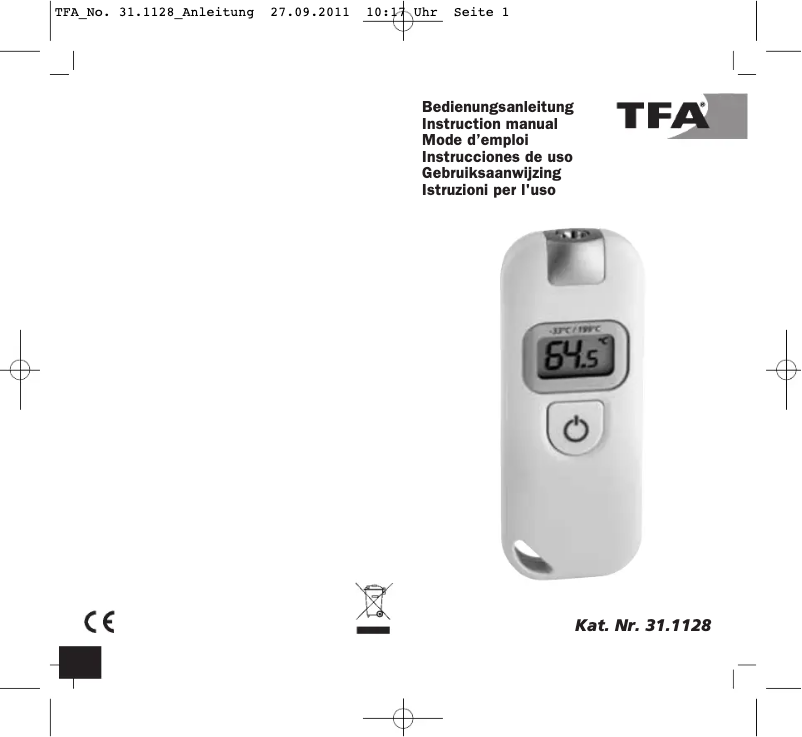 Page 1 de la notice Manuel utilisateur TFA 31.1128